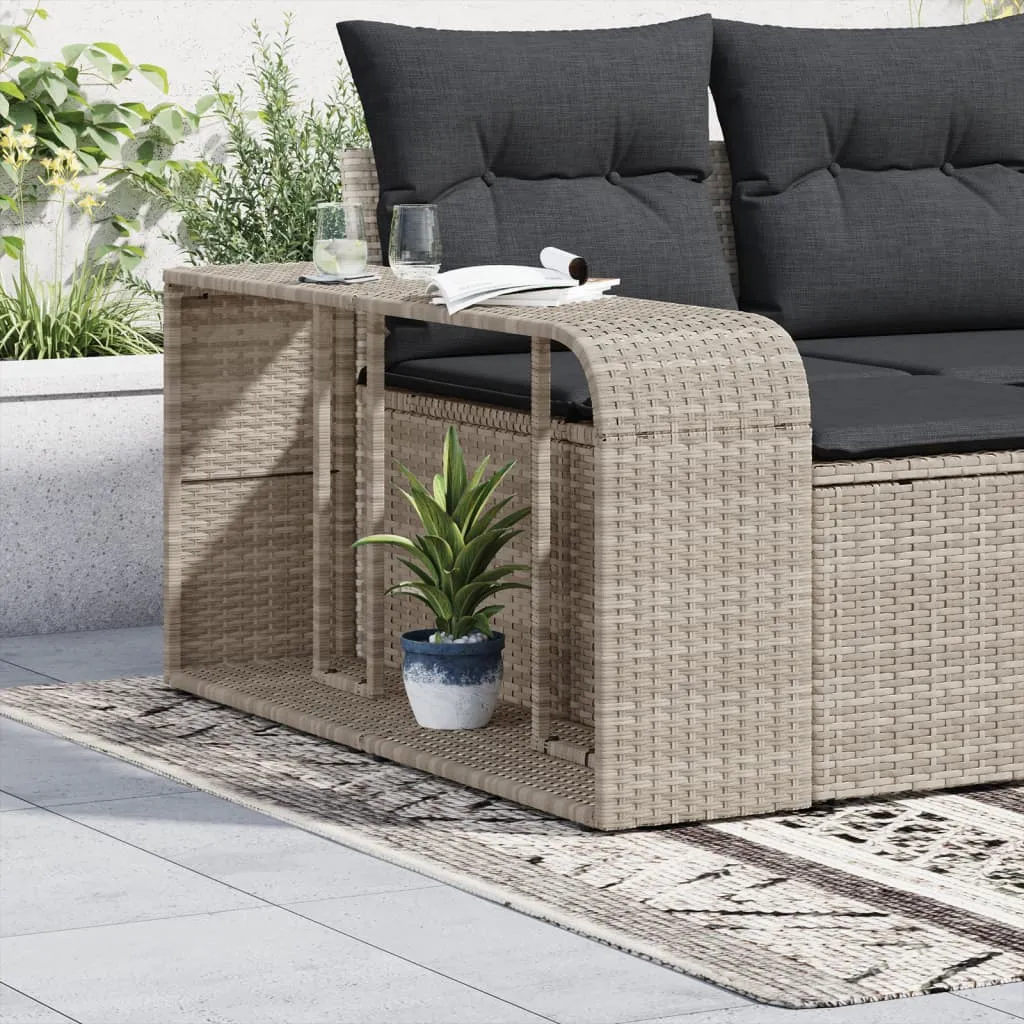 Storage Shelves 2 pcs Light Grey Poly Rattan
