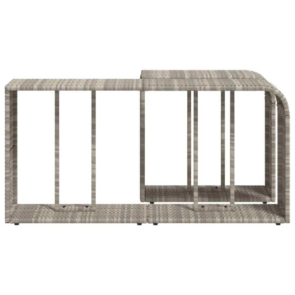 Storage Shelves 2 pcs Light Grey Poly Rattan