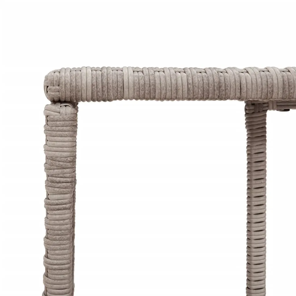 Storage Shelves 2 pcs Light Grey Poly Rattan