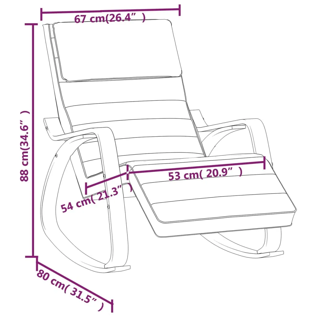 vidaXL Elegant Cream Fabric Rocking Chair - Stylish & Comfortable Seating for Any Room