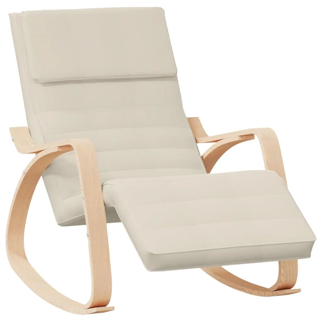 vidaXL Elegant Cream Fabric Rocking Chair - Stylish & Comfortable Seating for Any Room