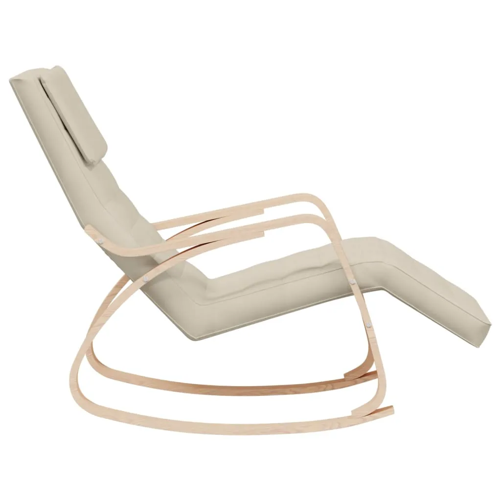 vidaXL Elegant Cream Fabric Rocking Chair - Stylish & Comfortable Seating for Any Room