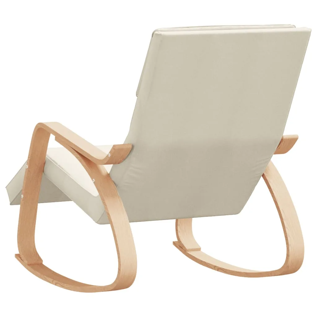 vidaXL Elegant Cream Fabric Rocking Chair - Stylish & Comfortable Seating for Any Room