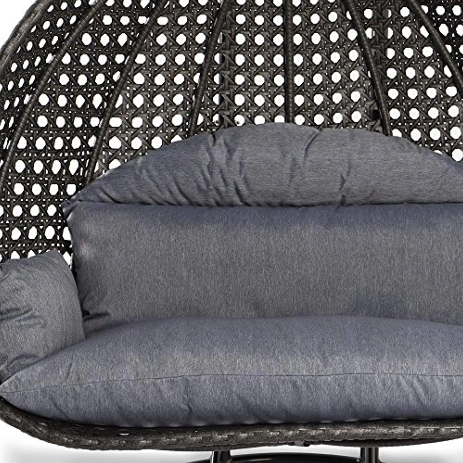 Wicker Hanging 2 Person Egg Swing Chair with Outdoor Cover