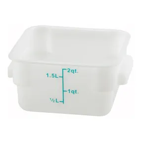 Winco PTSC-2 2qt Square Storage Container, Translucent, PP