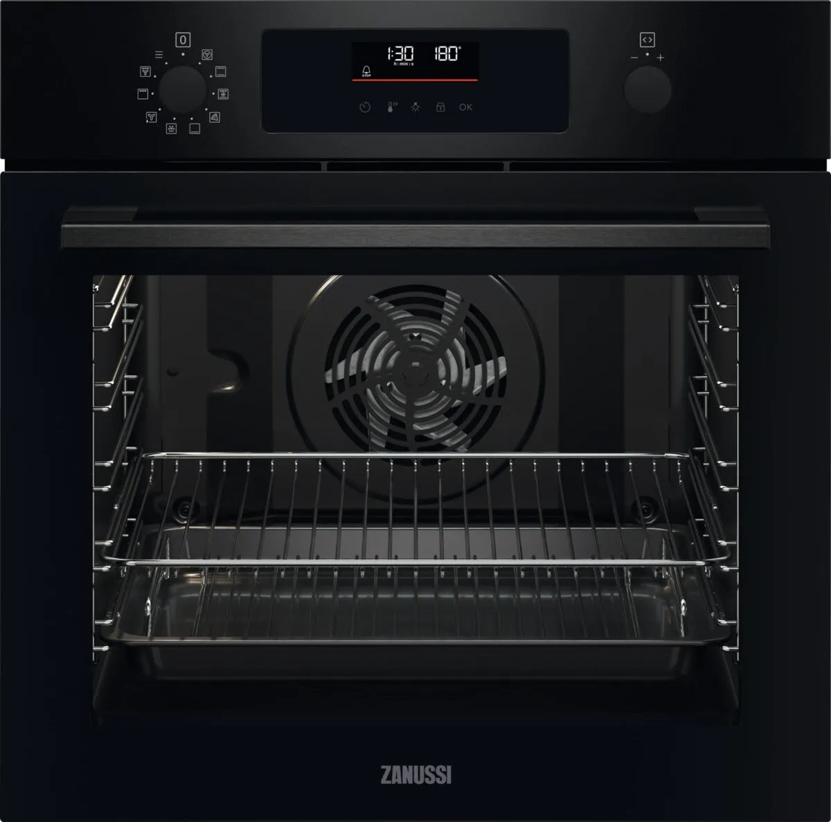 Zanussi ZOPNX6KN Built In Electric Single Oven with Pyrolytic Cleaning - Black
